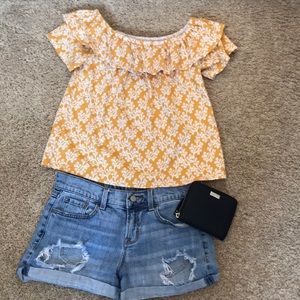 Gold & Cream Blouse by Loft